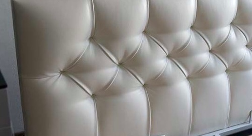 Перетяжка кровати с мягким изголовьем. Колчаново